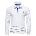 Men's Cotton Polo Shirt Fashion Casual Long Sleeve With Deer Embroidery Design T-Shirt For Men | T12