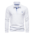 Men's Cotton Polo Shirt Fashion Casual Long Sleeve With Deer Embroidery Design T-Shirt For Men | T12