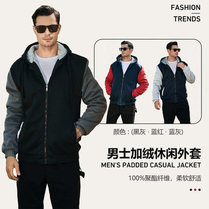 Men's Fleece Hoodie with Zipper Long Sleeve Jackets Casual Hooded Pullover | W02O