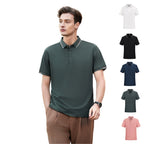 Men’s Antibacterial Ice Silk Polo Shirt | Breathable Wrinkle-Resistant Summer Business Casual Tee | L11-50326