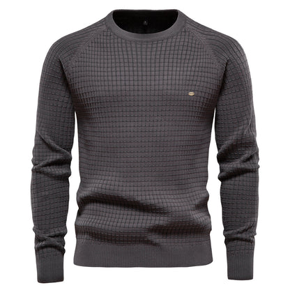 Men's Sweater Casual Pullover Solid Color Long Sleeve Slim Fit Knit Sweater | SW68