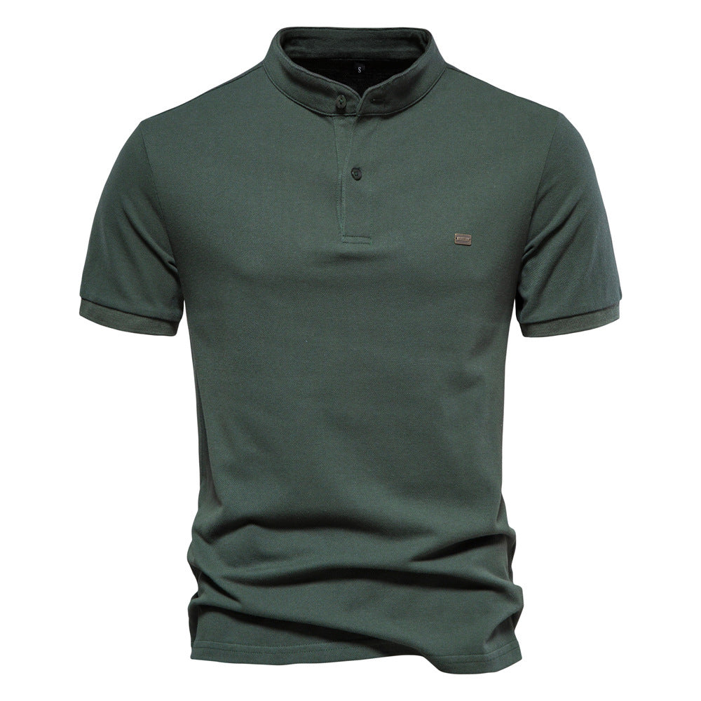 Men's Casual Stand Collar Short Sleeve High Quality Summer Polos T Shirt | PL205