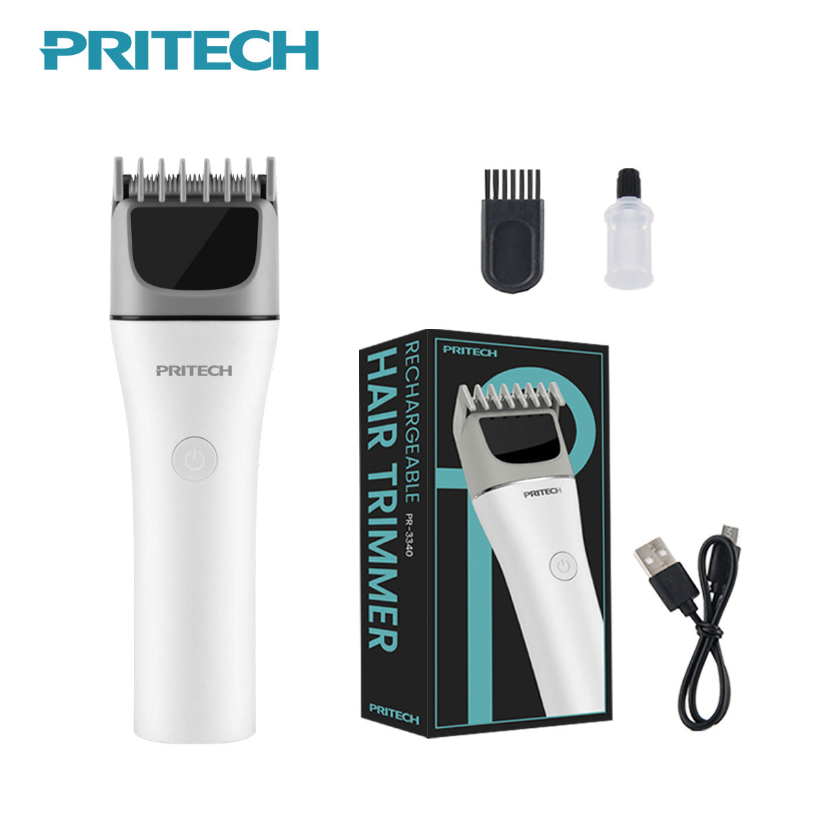 PRITECH Ceramic Blade Cordless Hair Trimmer 5000RPM Electric Hair Clipper for Men | PR-3340