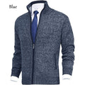 Men Stand Collar Knit Solid Color Zipper Outdoor Cardigan Knitwear Casual Tops Coat Jacket | 7701