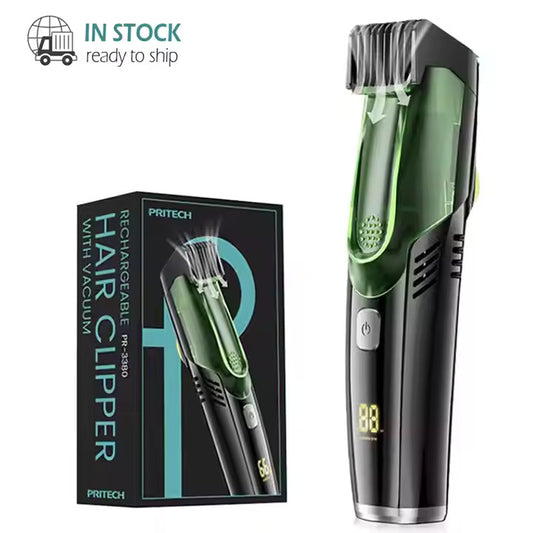 PRITECH IPX6 Waterproof Cordless Vacuum Hair Trimmer Rechargeable & Washable Hair Clipper | PR-3380