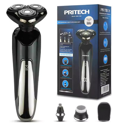 3-in-1 Men's Grooming Set Waterproof USB Rechargeable Electric Shaver & Razor | RSM-1505