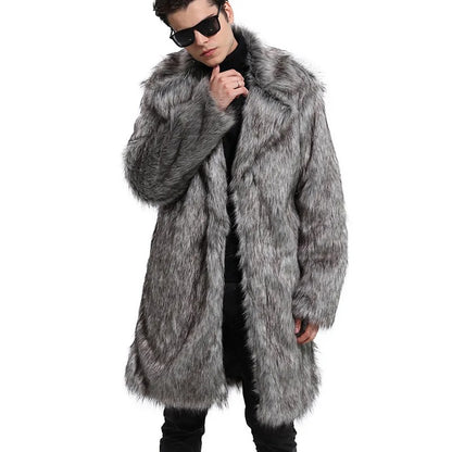 Men's Winter Plush Coat | Mid-Length Wool Fur Jacket for Ultimate Warmth & Style | 202015