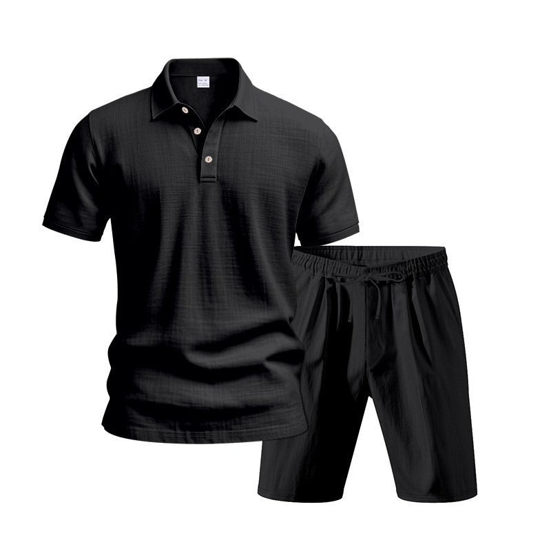 Men’s Breathable Linen Polo Set – Cool & Comfortable Shirt & Shorts Outfit Set | BKCS-20