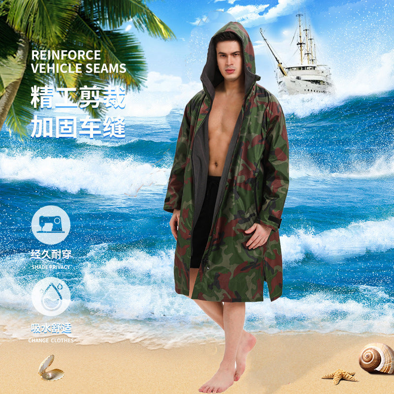 Regatta Dry Robe – Unisex All-Season Camo Hooded Waterproof Windproof Swim Parka with Towel Lining | BCM022