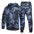 Men's Camouflage Tracksuit Loose Camouflage Hooded Sweatpants Two Piece Set | LK68