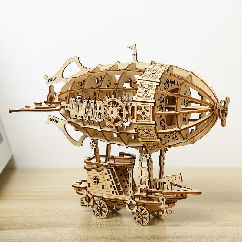 Creative Wooden Art Gift Toys DIY Assembly 3D Wooden Airship Jigsaw Puzzle | PT-011