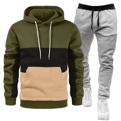 High Quality Men's Casual Suit Hooded Warm Versatile 2 Piece Sports Suit | SY001