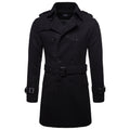 Men's Formal Business Fall Winter Casual Lapel Double Breasted Premium Cotton Coat Long Trench coat Jacket | 9280