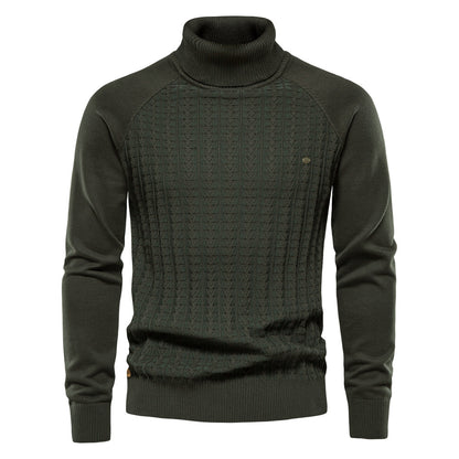 Men's Slim Fit Turtleneck Cardigan Sweater Casual Thermal Knitted Pullover Jumper | Y334