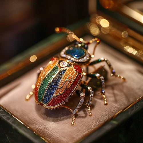 Feizi Original Designer Beetle Brooch Vintage Insect Lapel Pin for Suit & Coat | Metal Animal Corsage