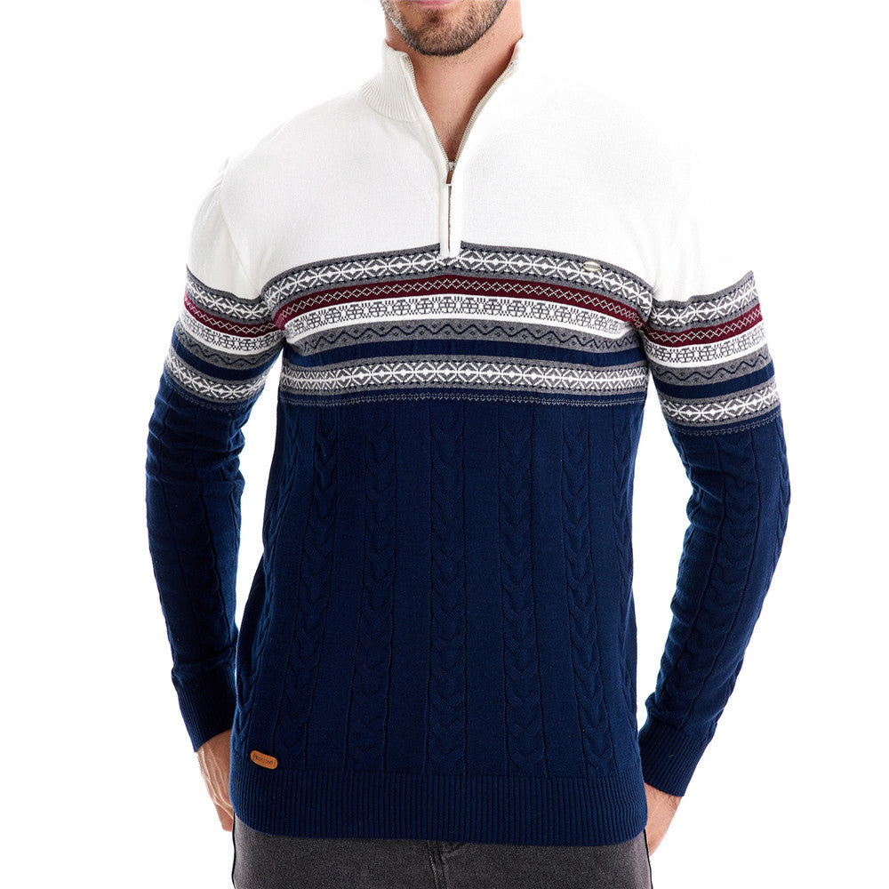 Men's Warm Winter Cotton Sweaters Ethnic Patterns Casual Sweater | M316