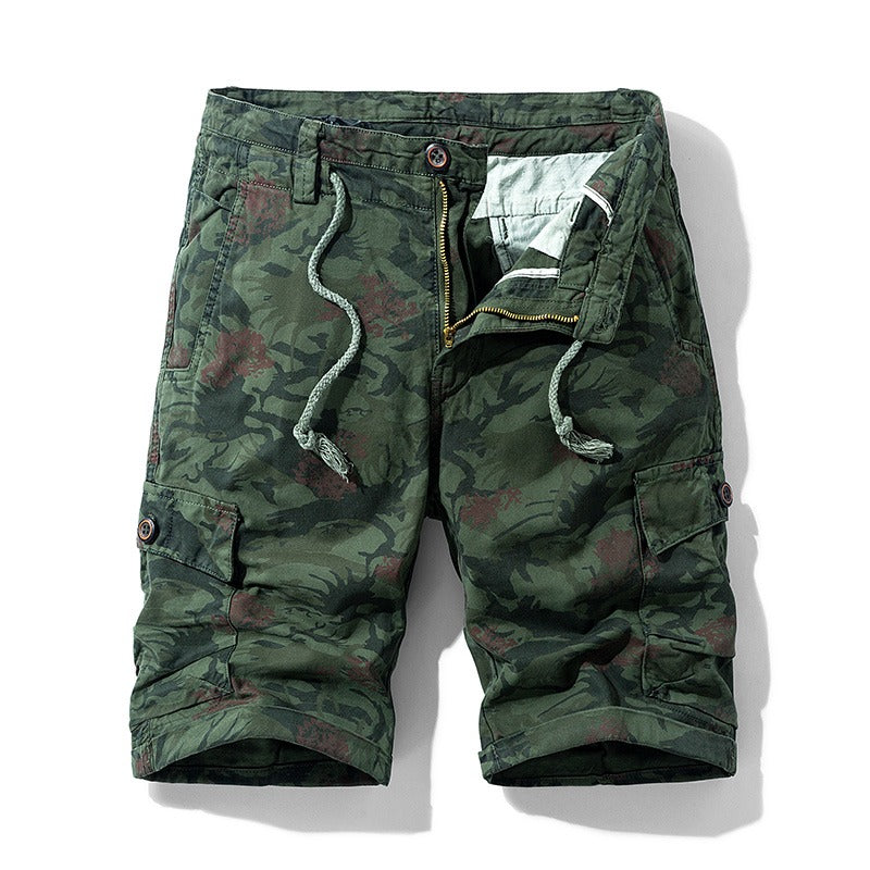 Short cargo en coton camouflage pour homme, décontracté, multi-poches, style militaire, pour l'extérieur | 1101 