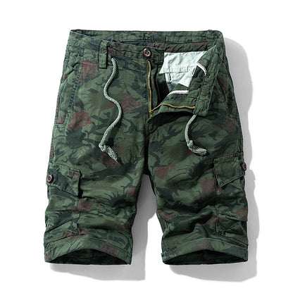 Short cargo en coton camouflage pour homme, décontracté, multi-poches, style militaire, pour l'extérieur | 1101 