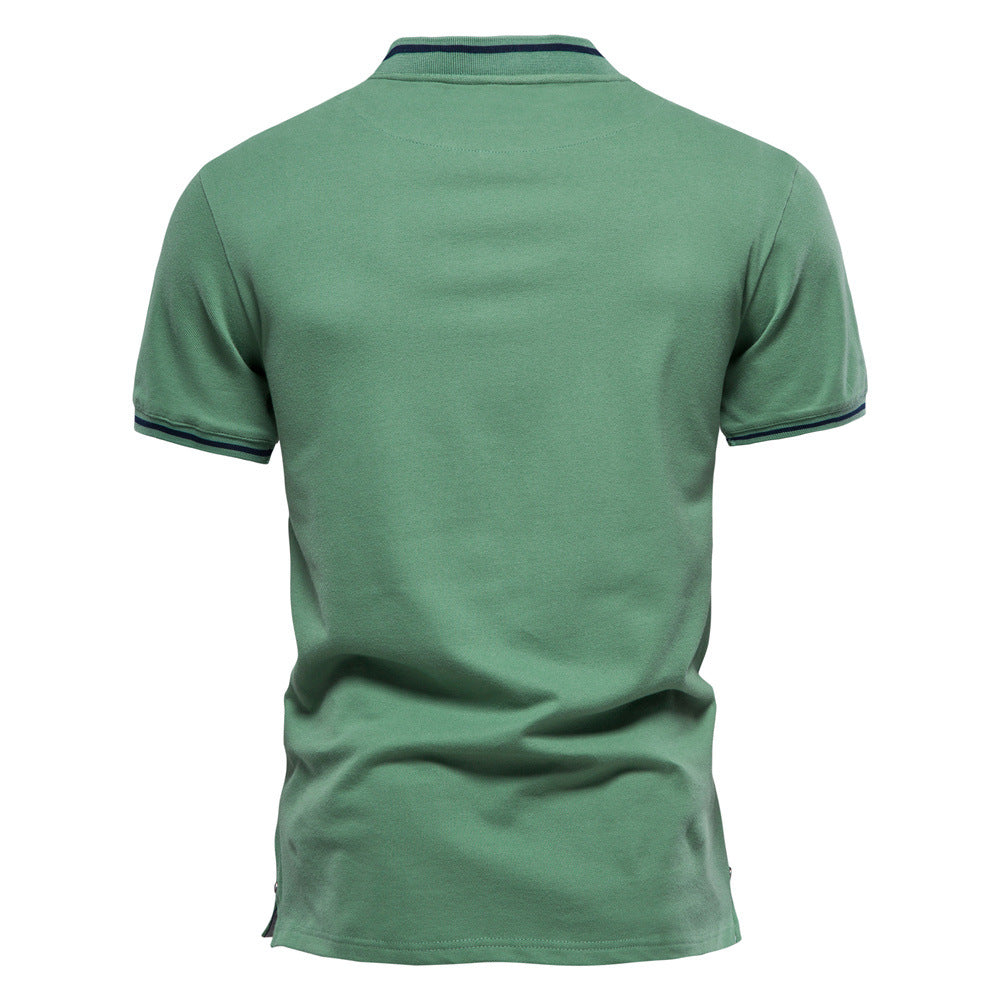 Men's Summer Slim Casual Fit Single-Breasted Short Sleeve T Shirt | PS651