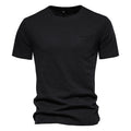 Men's Basic Chest Pocket Round Neck Short Sleeves T-Shirt | F039