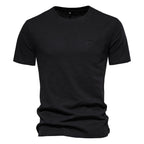 Men's Basic Chest Pocket Round Neck Short Sleeves T-Shirt | F039