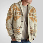 Men Wind Jacquard Knitted Jumper Long-Sleeved Outerwear Jacket Top | SY0052