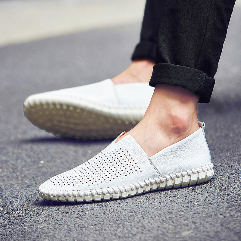 Men’s Genuine Leather Handmade Casual Shoes – Extra Large Sizes 38–50 | Breathable or Solid Upper Options | 955-1