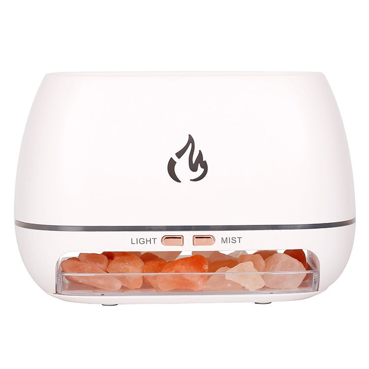 Himalayan Crystal Salt Rocks Aroma Humidifiers 7 Colors LED USB Portable Fire Flame Aromatherapy Essential Oil Diffuser | 101