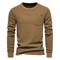 Men's Long Sleeve Heavyweight Crew Neck Solid Color Fit T-Shirt | TS1078