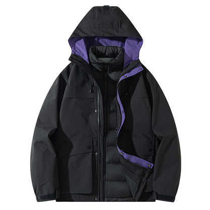 Senbo All-Weather 3-in-1 Waterproof Jacket | 5000mm Breathable Trekking Coat with Detachable Down Layer | Unisex Outdoor Protection | 8316