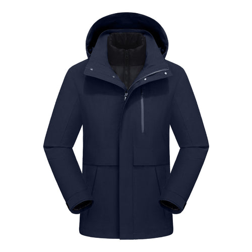 Dixiang Men's 3-in-1 Waterproof Hiking Jacket | 8000mm Seam-Taped Shell with White Goose Down Inner Layer | All-Season Outdoor Coat | J24688