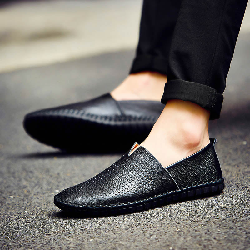 Men’s Genuine Leather Handmade Casual Shoes – Extra Large Sizes 38–50 | Breathable or Solid Upper Options | 955-1