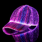 LED Fiber Optic Light Up Hat | Glowing Baseball Cap for Parties, Raves & Festivals | Unisex DJ Hip Hop Glow Cap | YYD0802