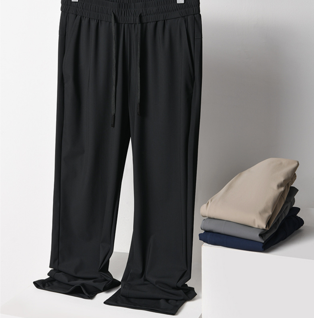 Men’s Quick-Dry Ice Silk Summer Jogger Pants | Lightweight Breathable Straight-Leg Active Trousers | L19-6601