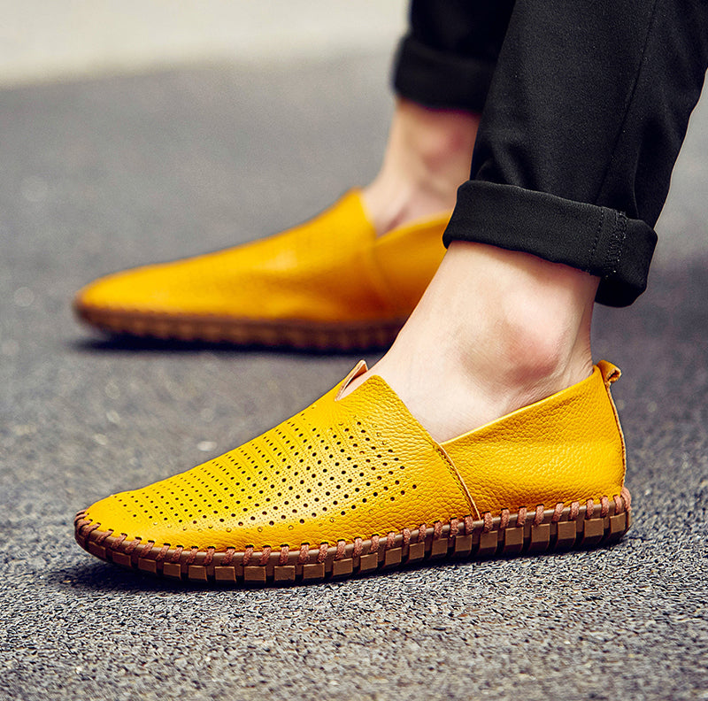 Men’s Genuine Leather Handmade Casual Shoes – Extra Large Sizes 38–50 | Breathable or Solid Upper Options | 955-1