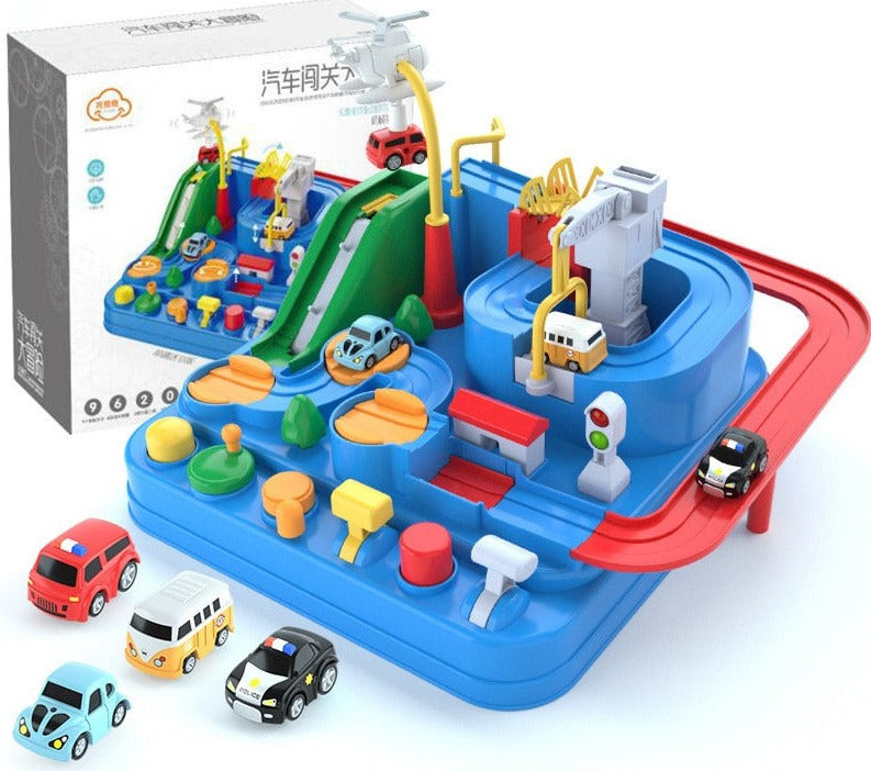 Kids Adventure Vehicle Toys Puzzle City Rescue Educational Playsets Slot Car Track Toy Mini Remote Control Cars