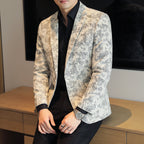 Men's Camouflage Print Slim Fit Blazer | Korean Style Single-Breasted Casual Sport Coat | DX6955