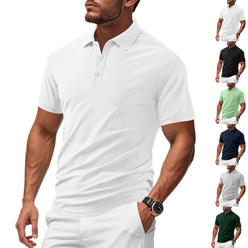 Men’s Summer Heavyweight Polo T-Shirt - Breathable Loose-Fit Casual Business Short Sleeve | YH-DS7