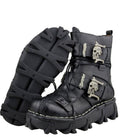 Men's Genuine Leather Harley Boots | Skull Design Motorcycle Ankle Boots | Waterproof & Anti-Slip Work Boots | 1809