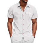 Men's Heavyweight Corduroy-Texture Work Shirt - 2025 Summer Relaxed Fit Casual Top | YH-OB20