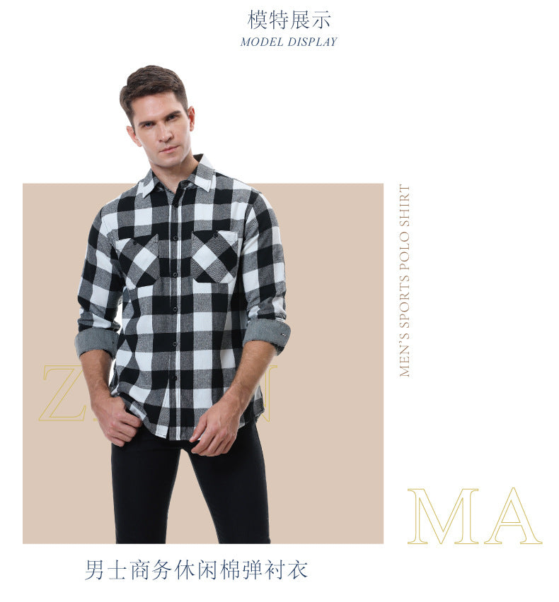 Men's Plaid Flannel Grinding Warm Shirt – European & American Casual Style | flr