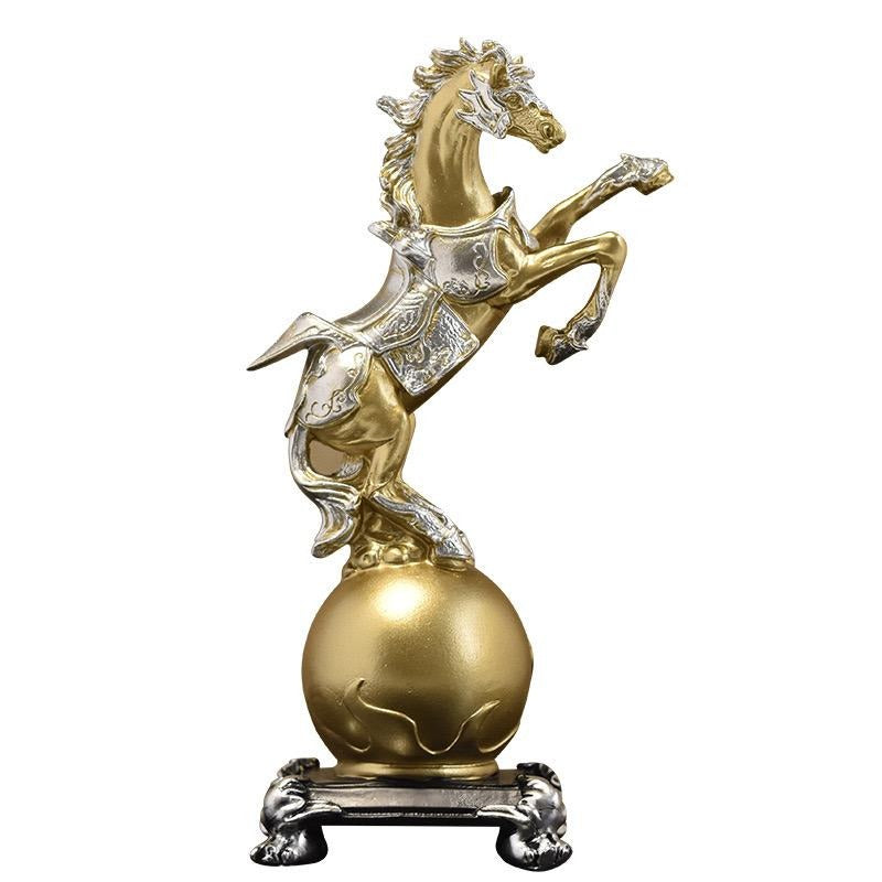 Golden Galloping Horse Resin Statue Handmade Ornament for Home & Office Décor | BY230822