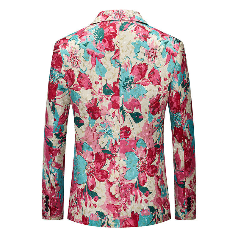 Men's Jacquard Print Slim Fit Blazer | Formal Banquet Dinner Jacket | Breathable & Wrinkle-Resistant | 2603