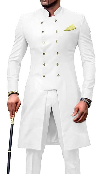 Costume de smoking croisé pour homme, veste slim + pantalon | 2016054 (1873) 