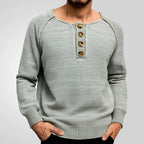 Men’s Solid Color Long-Sleeve Pullover Sweater Thin, Lightweight Base Layer | SY0140