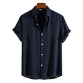 Men’s Solid Color Lapel Short Sleeve Shirt Business Casual Summer Style Shirt | CCS05