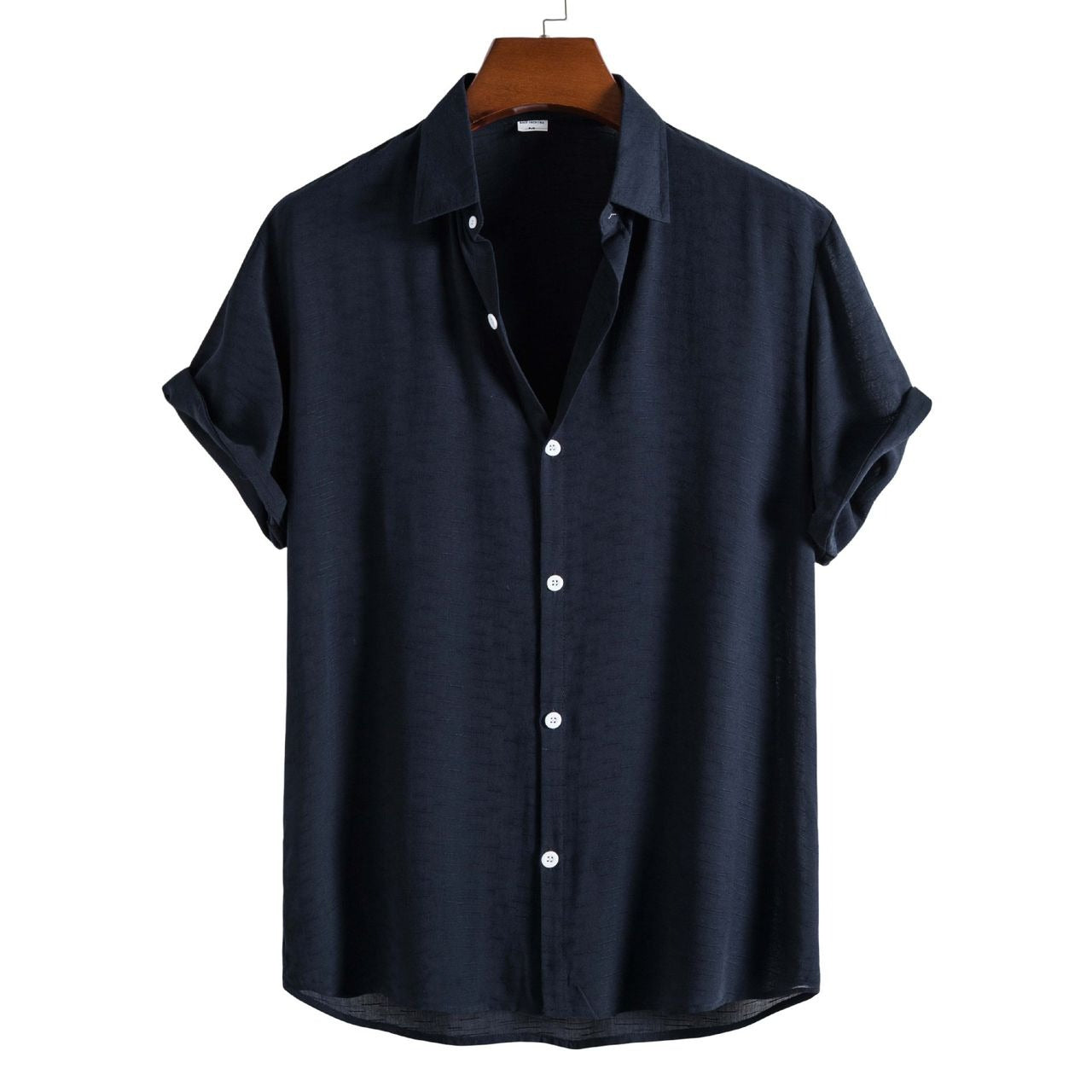 Men’s Solid Color Lapel Short Sleeve Shirt Business Casual Summer Style Shirt | CCS05