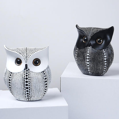 Resin Creative Owl Ornaments Nordic Bird Model Crafts for Living Room Home Décor | RDW001