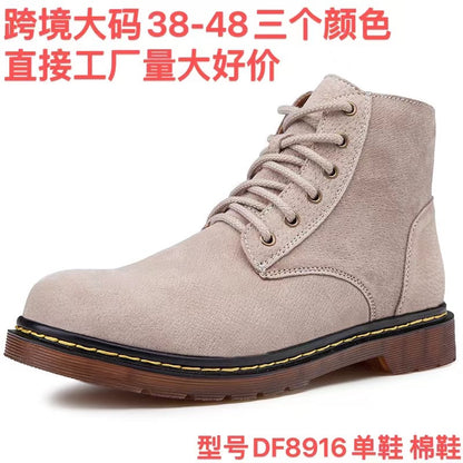 Men's British Retro Leather Ankle Boots Fashionable Thermal Outdoor Footwear | 8916