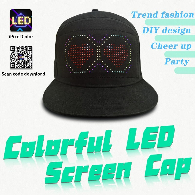 App-Controlled LED Cap Bluetooth Full-Color Display Message Rechargeable Hat Cool Party Costume| HMZ-005